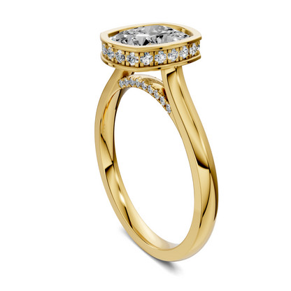 Madeline Hidden Halo with Pavé Bridge Ring