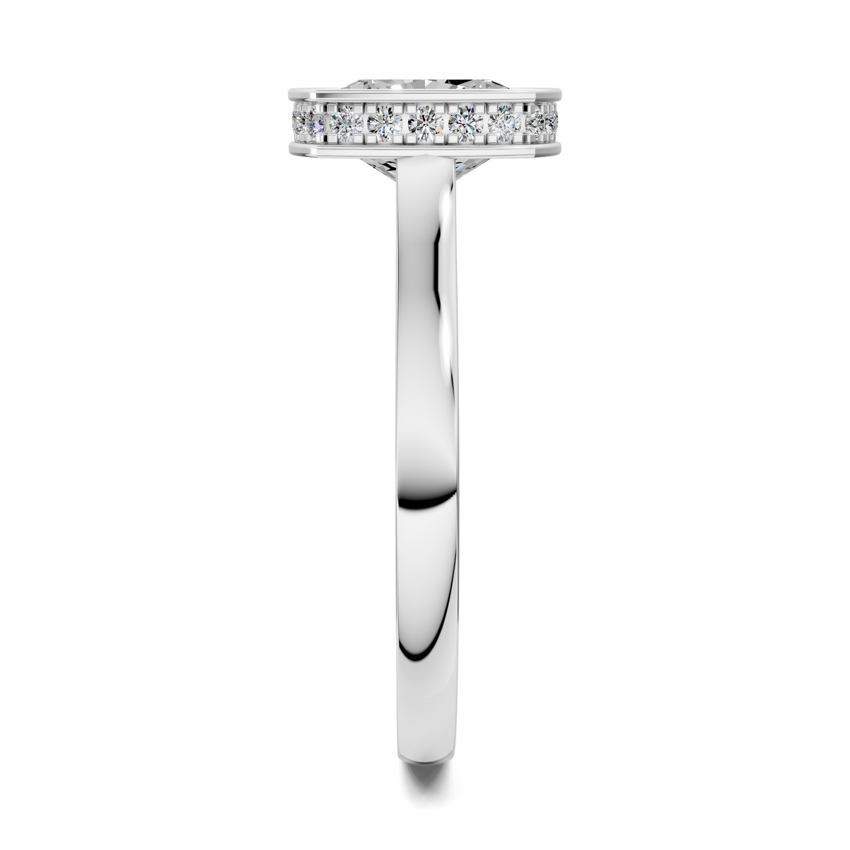 Madeline Hidden Halo with Pavé Bridge Ring