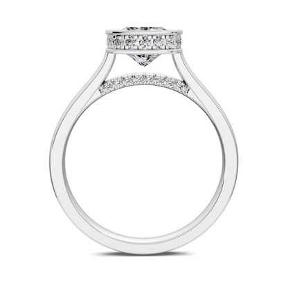Madeline Hidden Halo with Pavé Bridge Ring