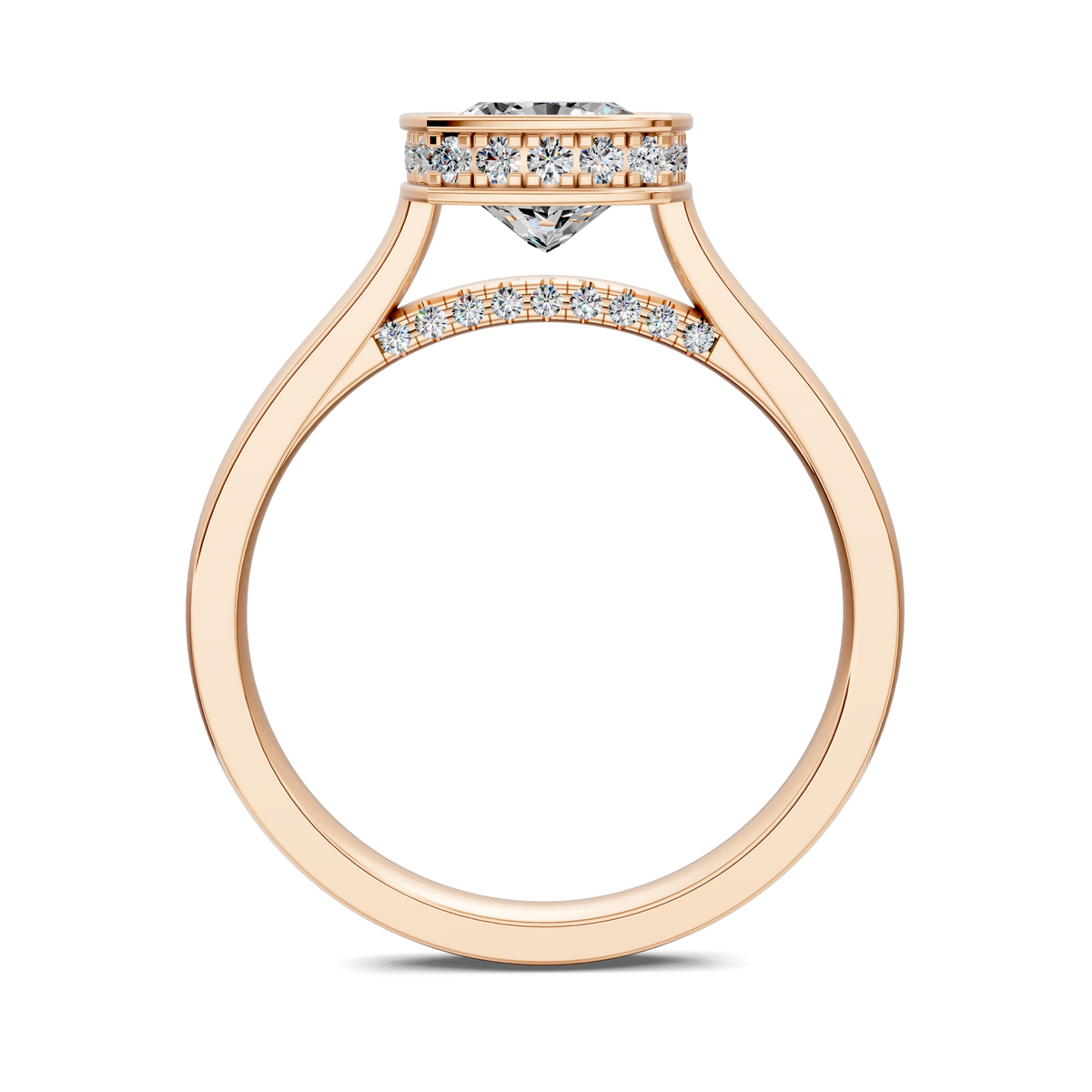 Madeline Hidden Halo with Pavé Bridge Ring