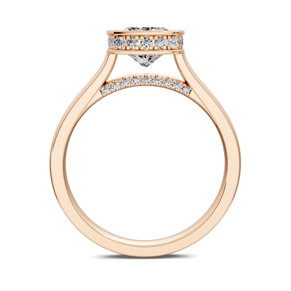 Madeline Hidden Halo with Pavé Bridge Ring