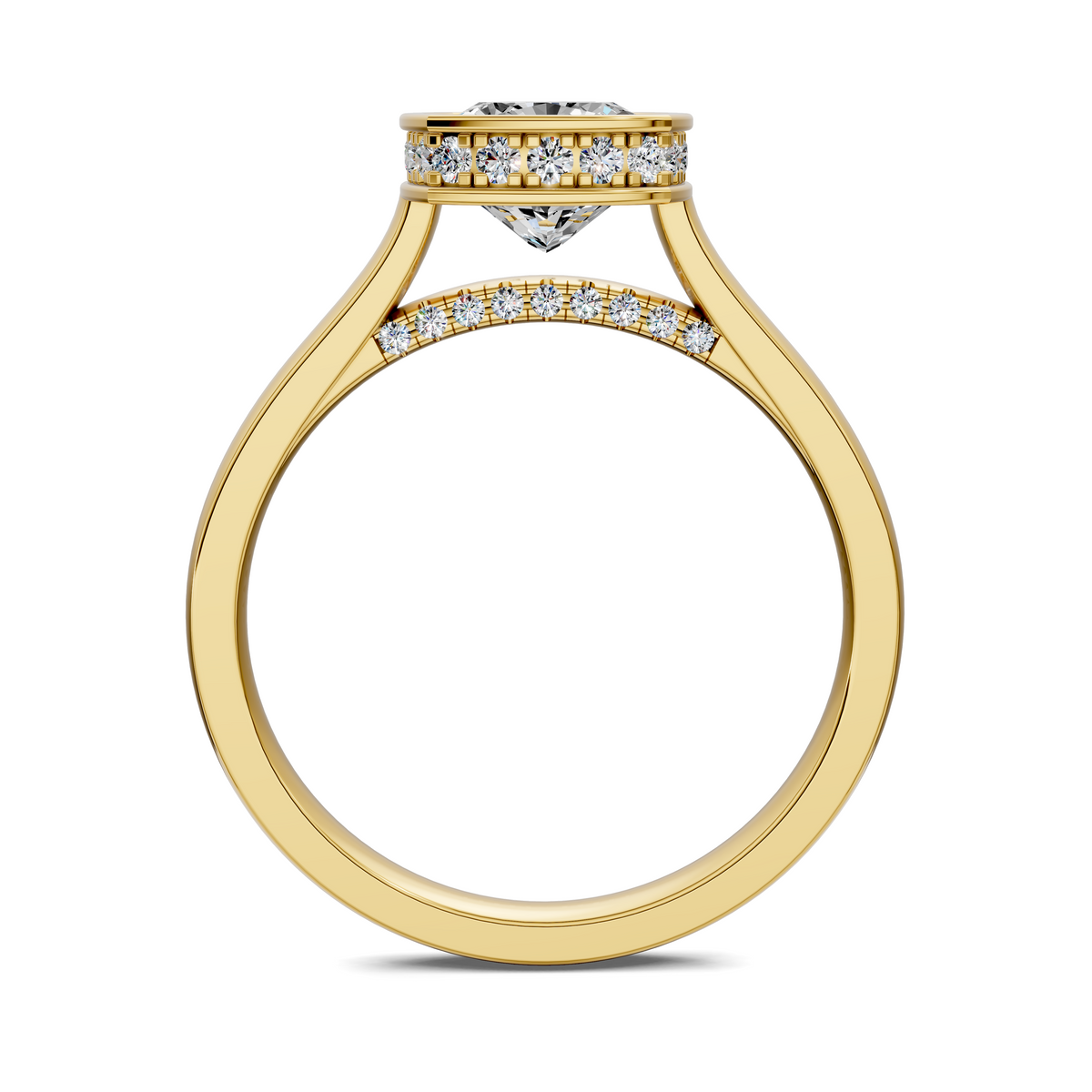 Madeline Hidden Halo with Pavé Bridge Ring