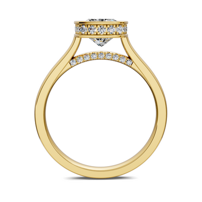 Madeline Hidden Halo with Pavé Bridge Ring