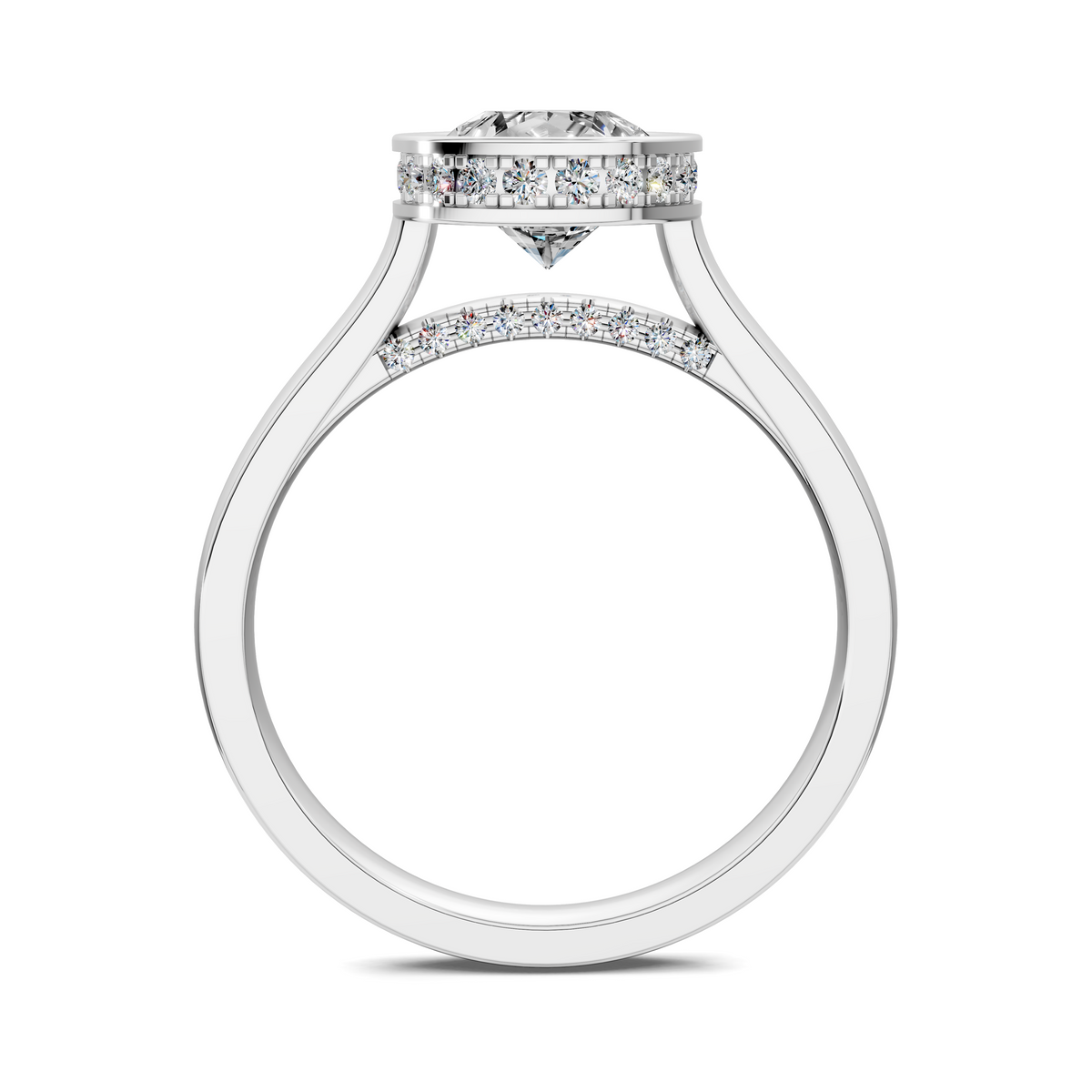 Madeline Hidden Halo with Pavé Bridge Ring
