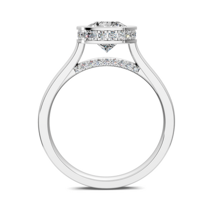 Madeline Hidden Halo with Pavé Bridge Ring