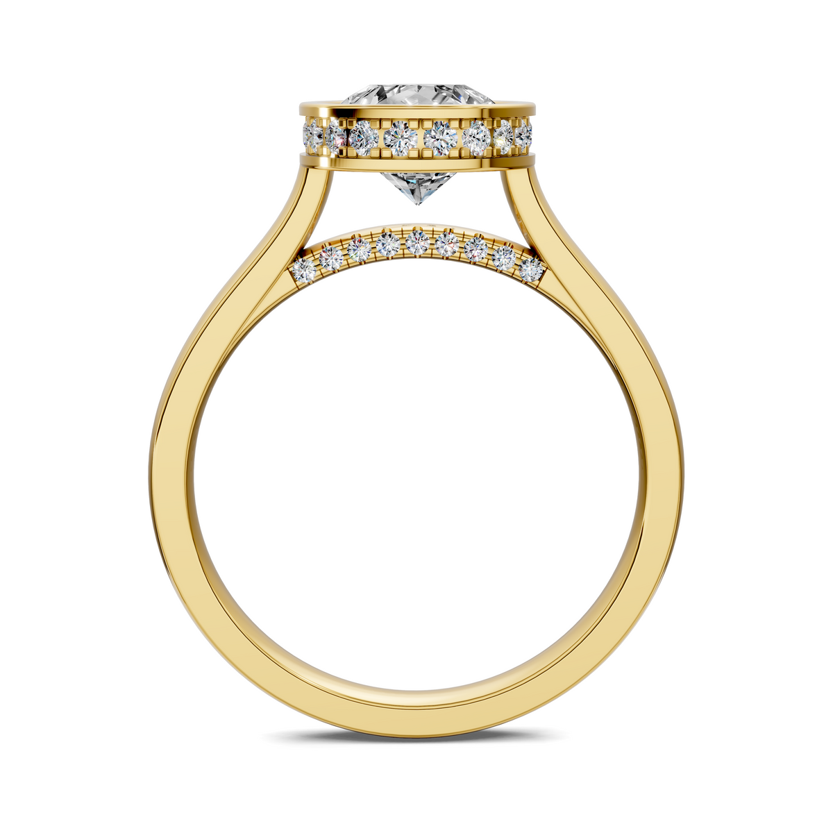 Madeline Hidden Halo with Pavé Bridge Ring