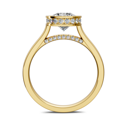 Madeline Hidden Halo with Pavé Bridge Ring