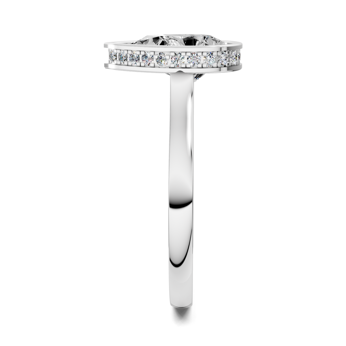 Madeline Hidden Halo with Pavé Bridge Ring