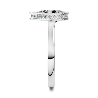 Madeline Hidden Halo with Pavé Bridge Ring