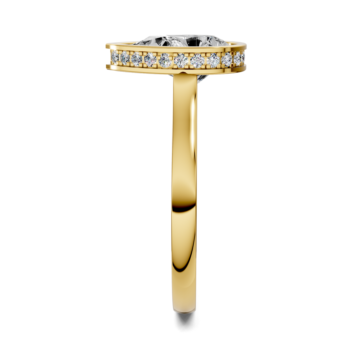 Madeline Hidden Halo with Pavé Bridge Ring