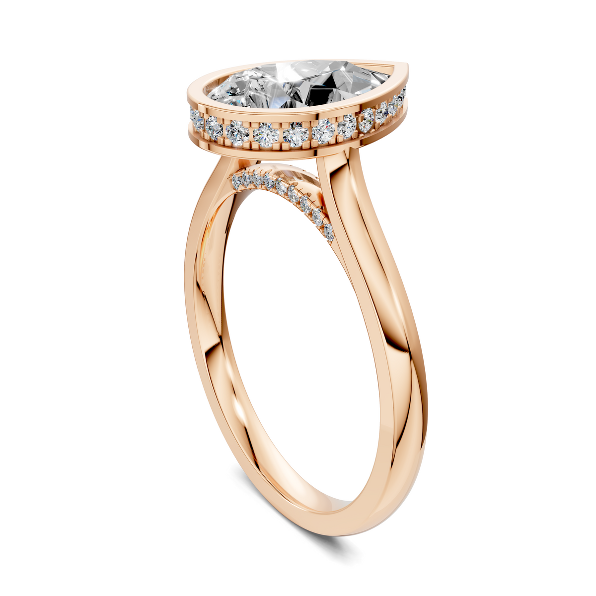 Madeline Hidden Halo with Pavé Bridge Ring