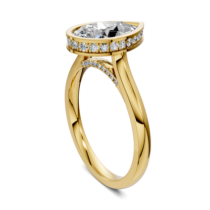 Madeline Hidden Halo with Pavé Bridge Ring