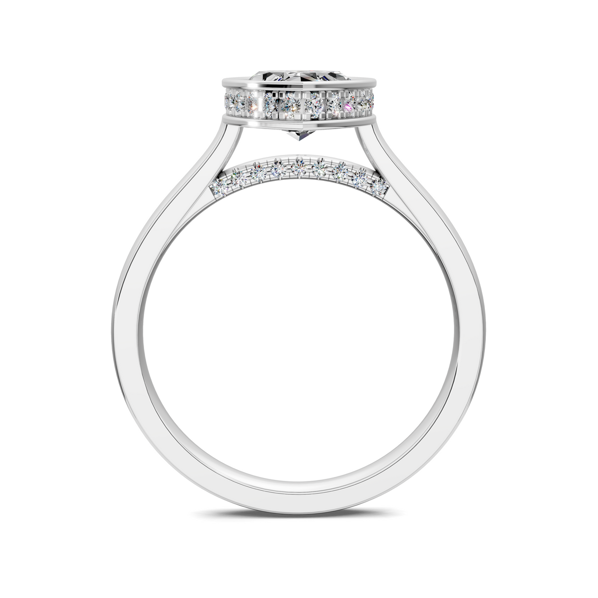 Madeline Hidden Halo with Pavé Bridge Ring