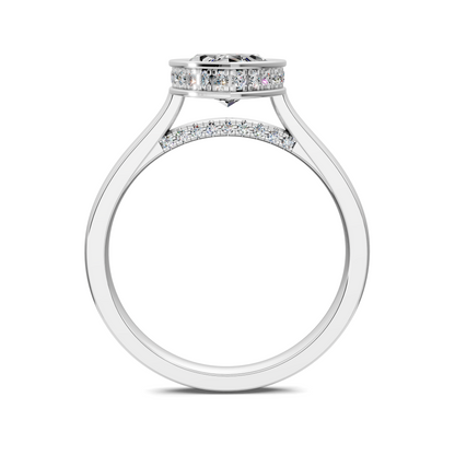 Madeline Hidden Halo with Pavé Bridge Ring