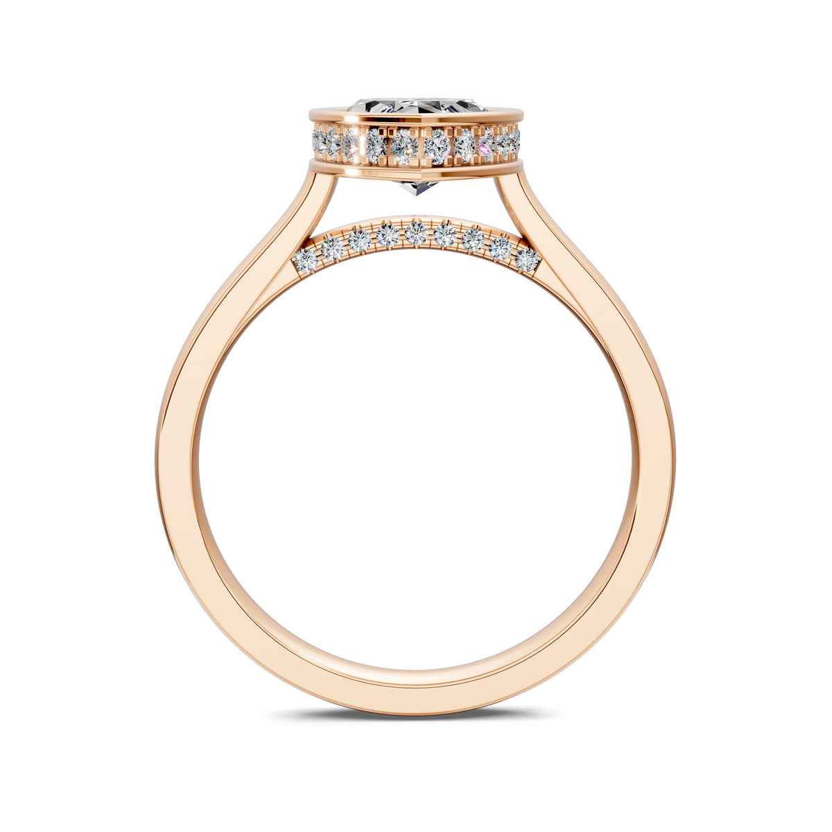 Madeline Hidden Halo with Pavé Bridge Ring