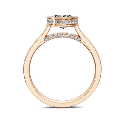 Madeline Hidden Halo with Pavé Bridge Ring