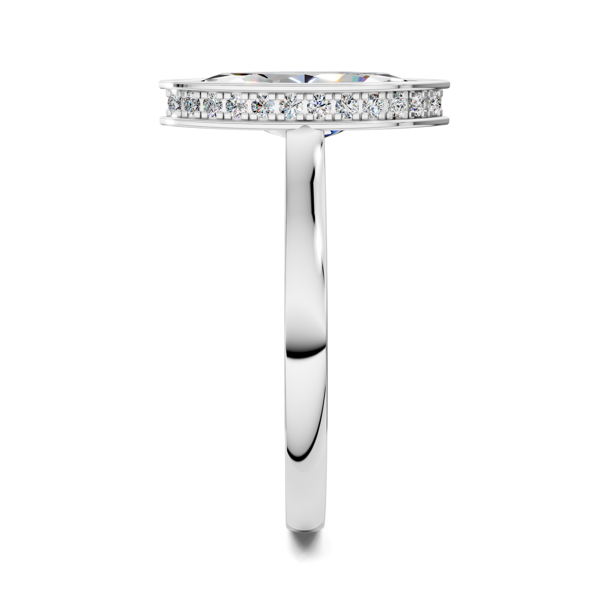 Madeline Hidden Halo with Pavé Bridge Ring