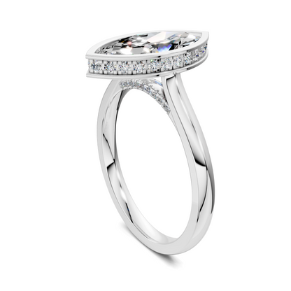 Madeline Hidden Halo with Pavé Bridge Ring