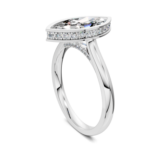 Madeline Hidden Halo with Pavé Bridge Ring