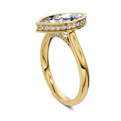 Madeline Hidden Halo with Pavé Bridge Ring