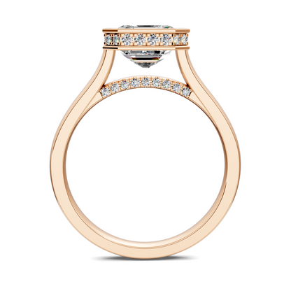 Madeline Hidden Halo with Pavé Bridge Ring