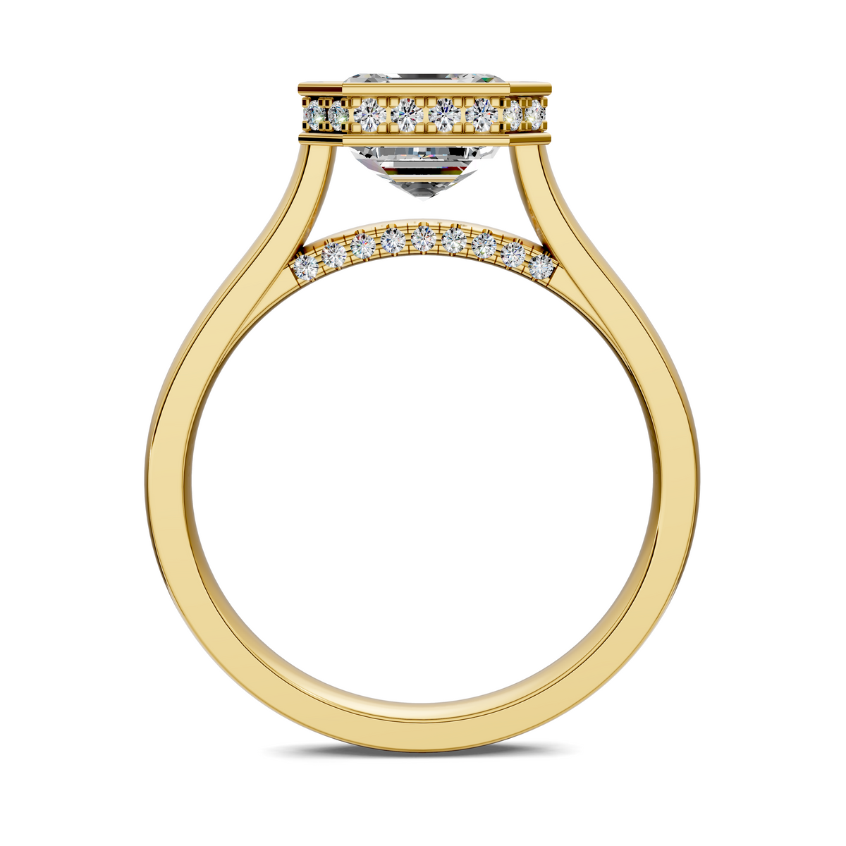 Madeline Hidden Halo with Pavé Bridge Ring