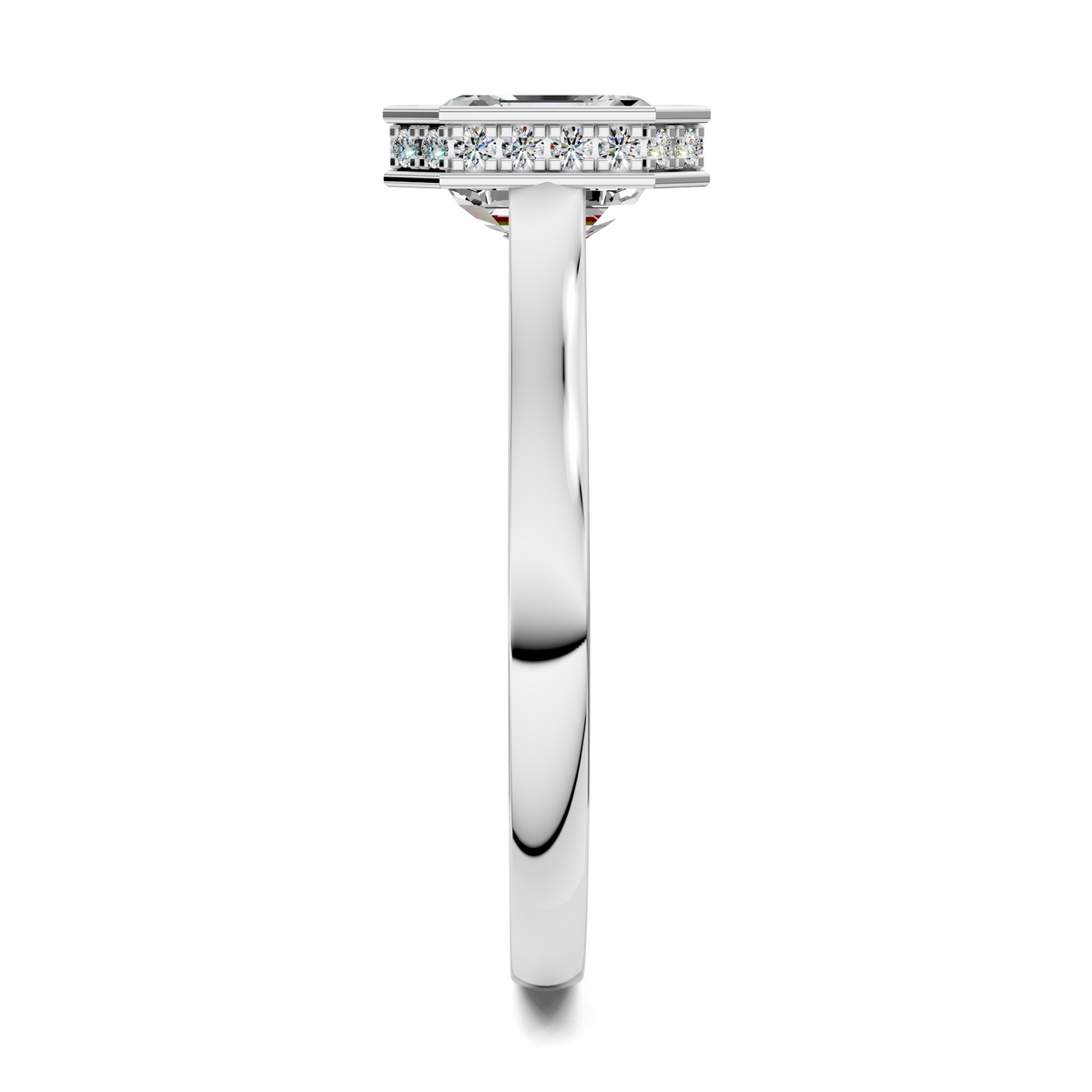 Madeline Hidden Halo with Pavé Bridge Ring