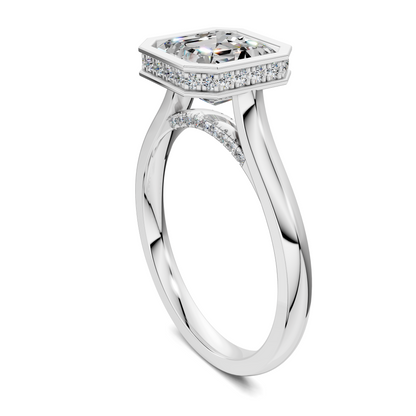 Madeline Hidden Halo with Pavé Bridge Ring