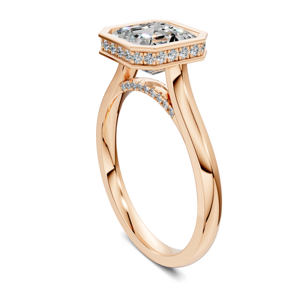 Madeline Hidden Halo with Pavé Bridge Ring