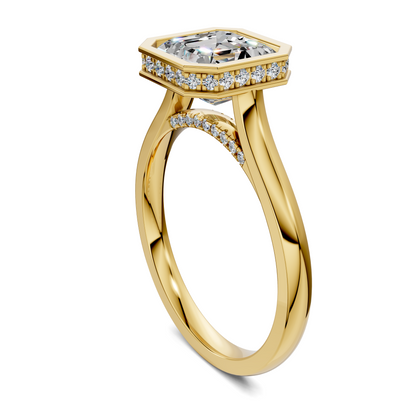 Madeline Hidden Halo with Pavé Bridge Ring
