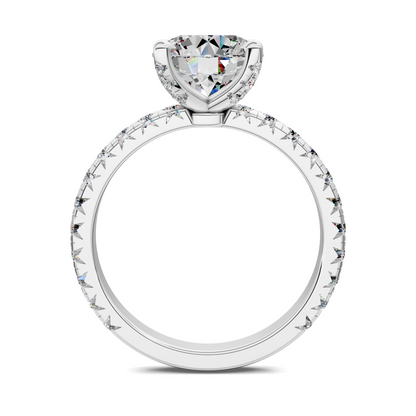 Anna Pavé Prong Solitaire Engagement Ring