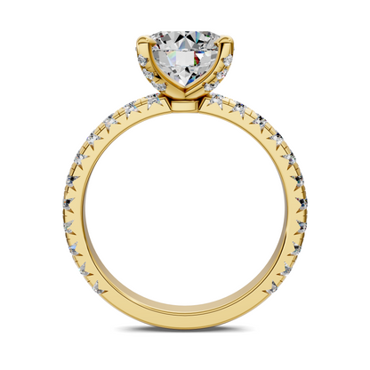 Anna Pavé Prong Solitaire Engagement Ring