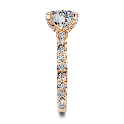 Anna Pavé Prong Solitaire Engagement Ring