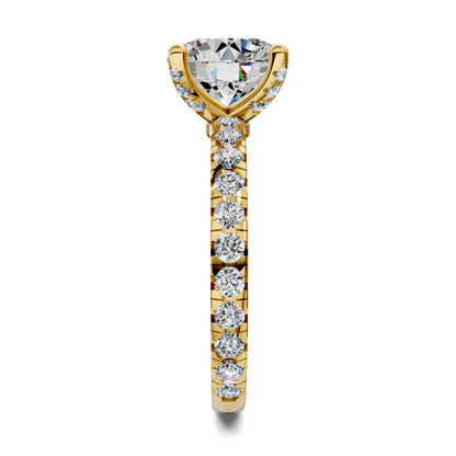 Anna Pavé Prong Solitaire Engagement Ring