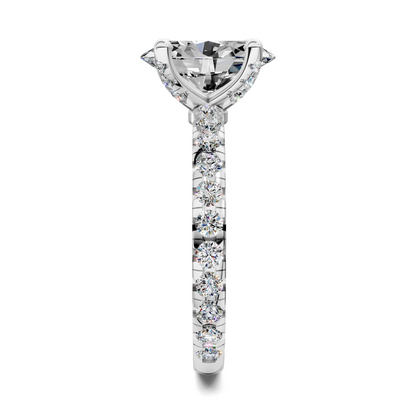 Anna Pavé Prong Solitaire Engagement Ring