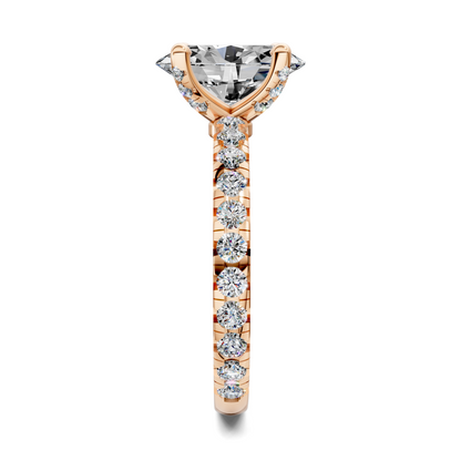 Anna Pavé Prong Solitaire Engagement Ring