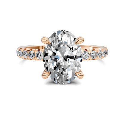 Anna Pavé Prong Solitaire Engagement Ring