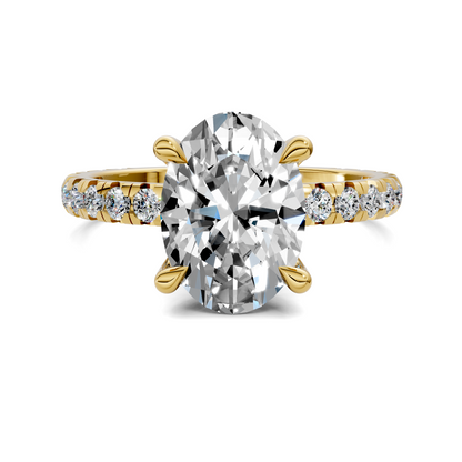 Anna Pavé Prong Solitaire Engagement Ring