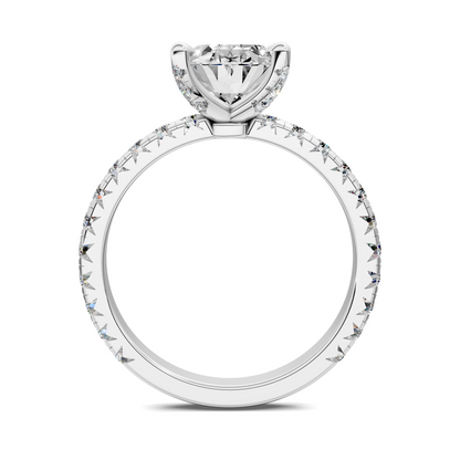 Anna Pavé Prong Solitaire Engagement Ring