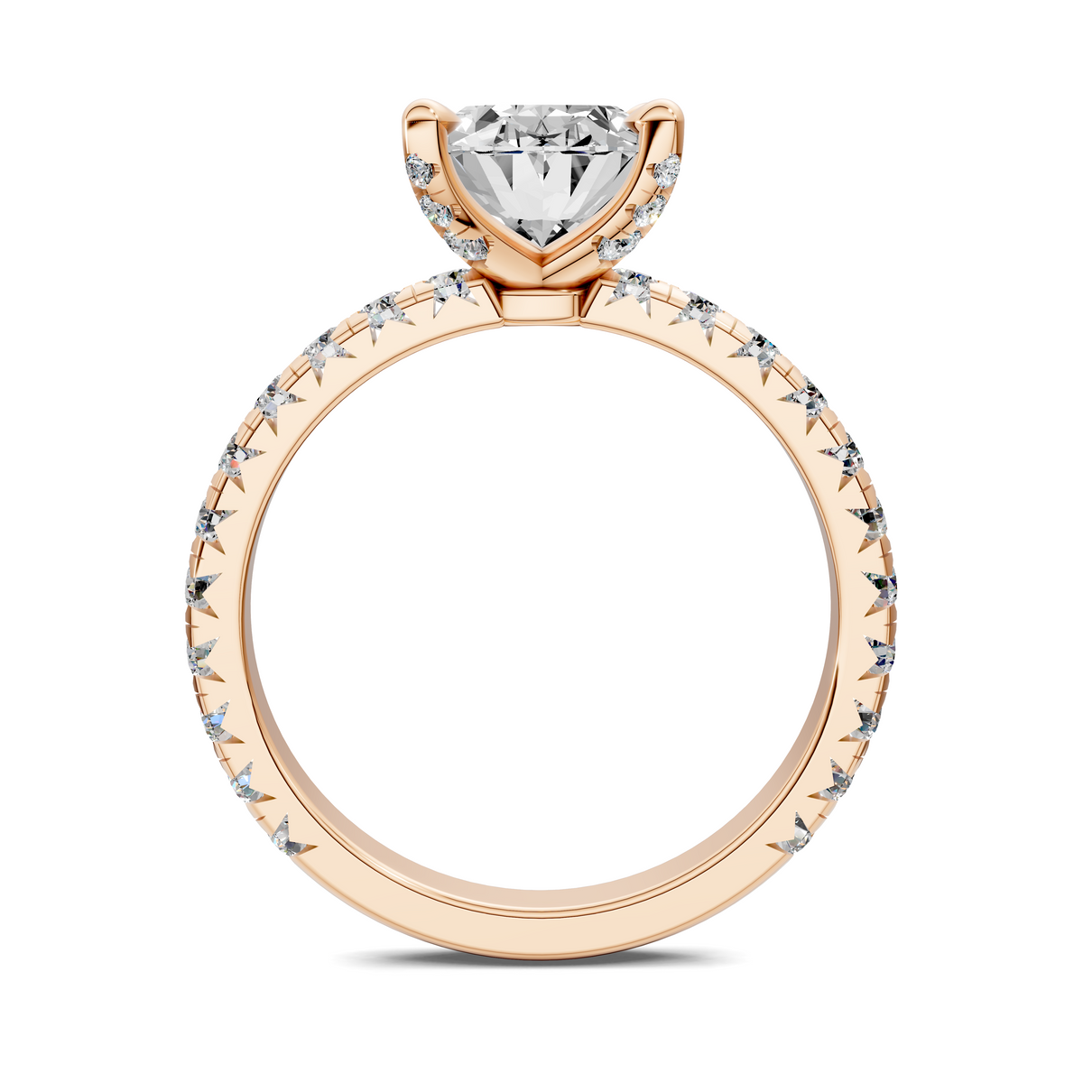 Anna Pavé Prong Solitaire Engagement Ring