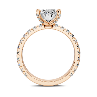Anna Pavé Prong Solitaire Engagement Ring