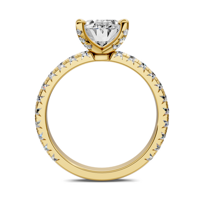 Anna Pavé Prong Solitaire Engagement Ring
