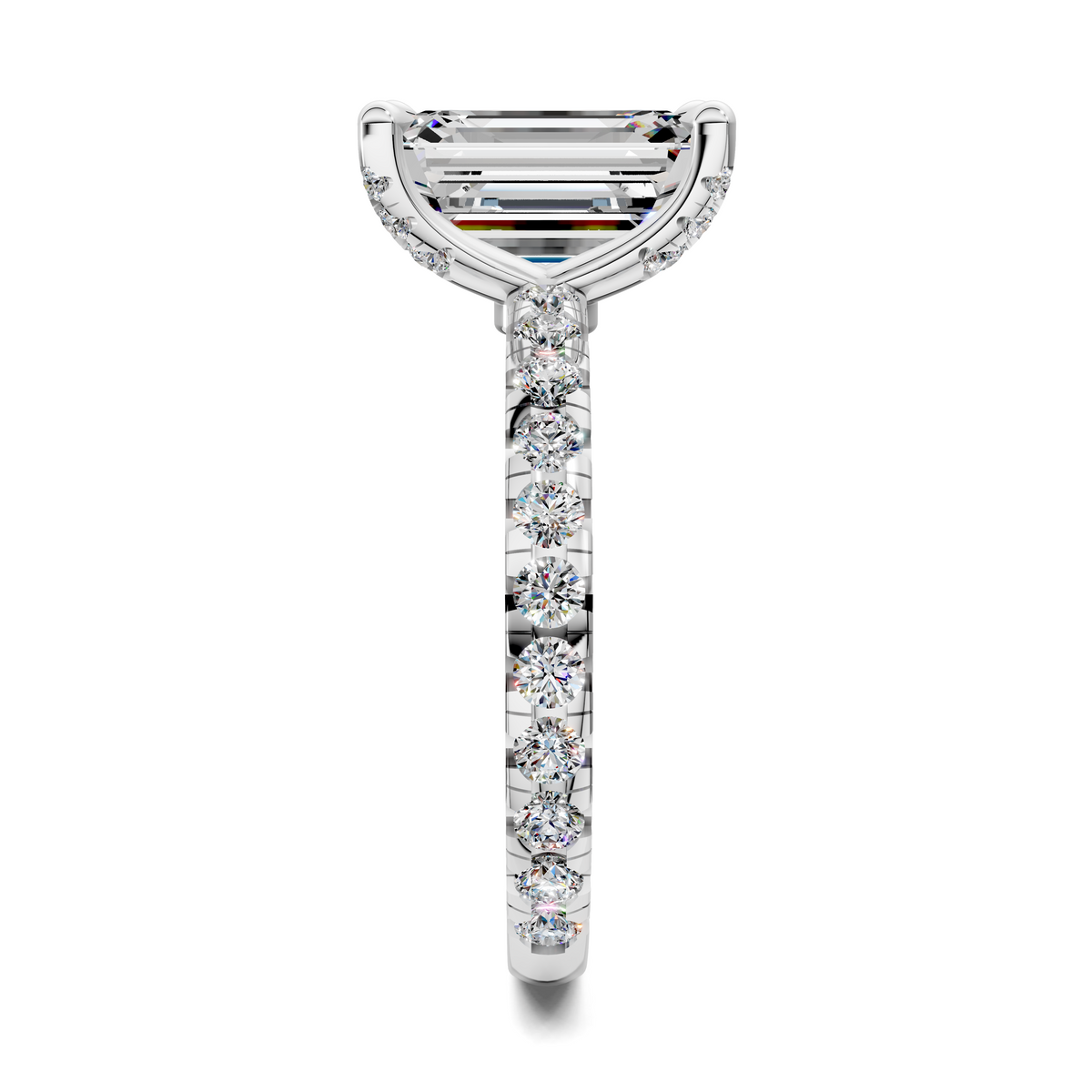 Anna Pavé Prong Solitaire Engagement Ring