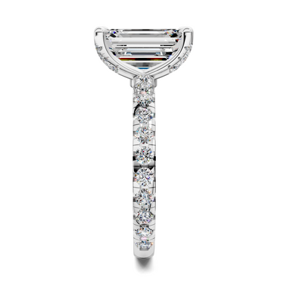 Anna Pavé Prong Solitaire Engagement Ring
