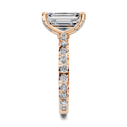 Anna Pavé Prong Solitaire Engagement Ring