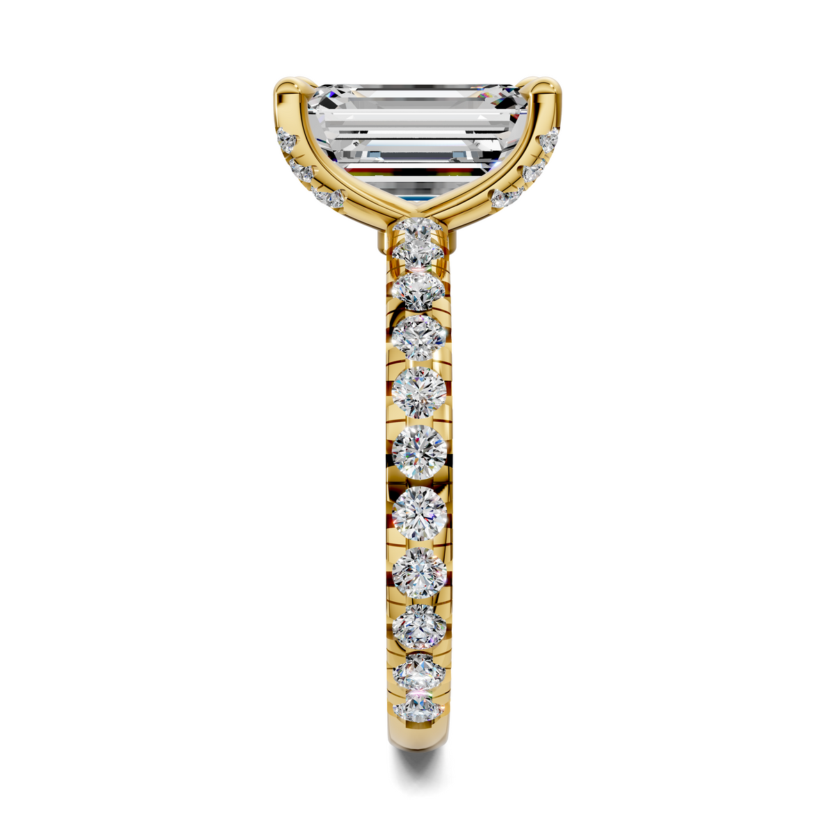 Anna Pavé Prong Solitaire Engagement Ring