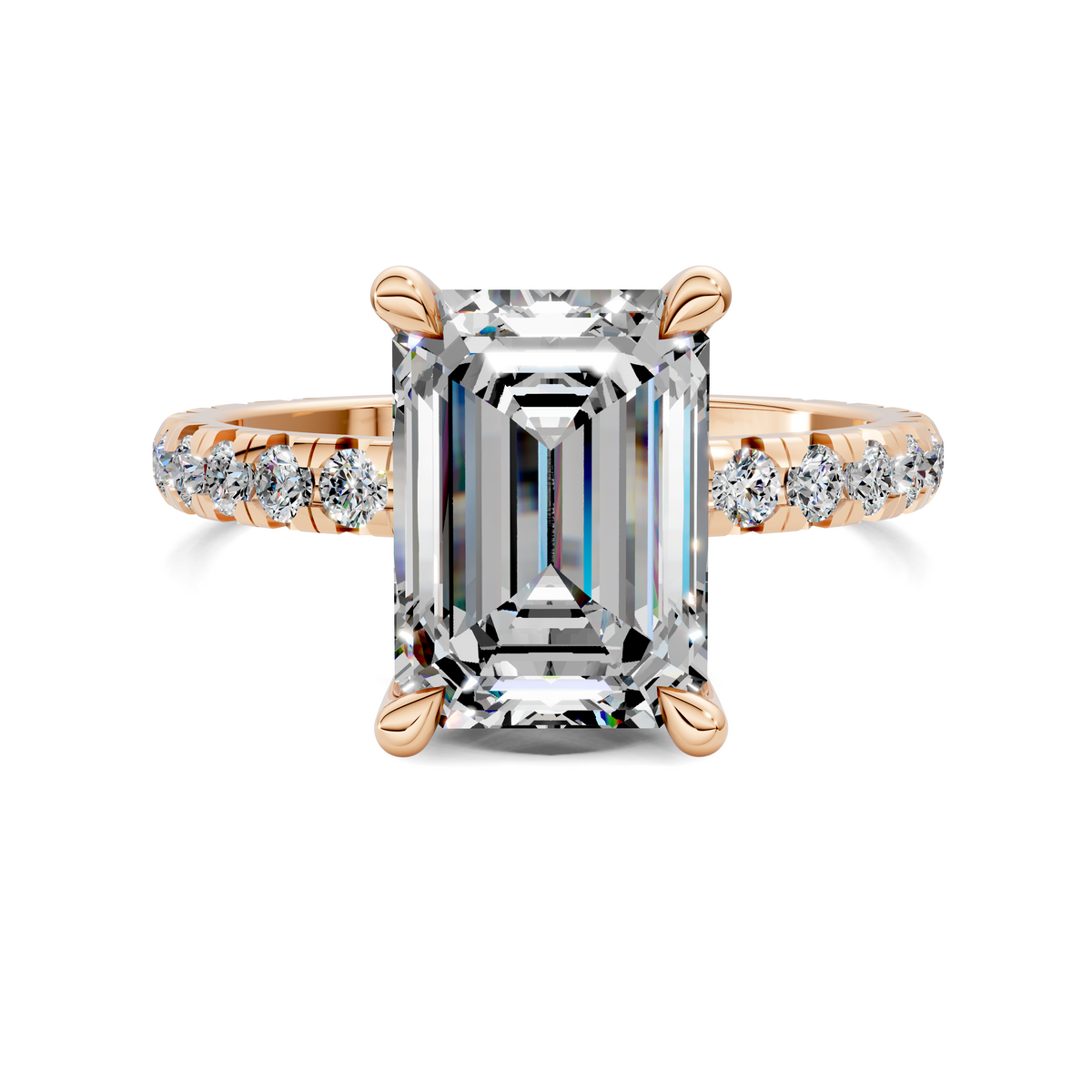 Anna Pavé Prong Solitaire Engagement Ring