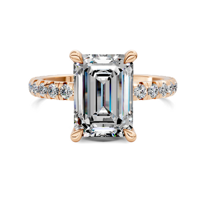Anna Pavé Prong Solitaire Engagement Ring