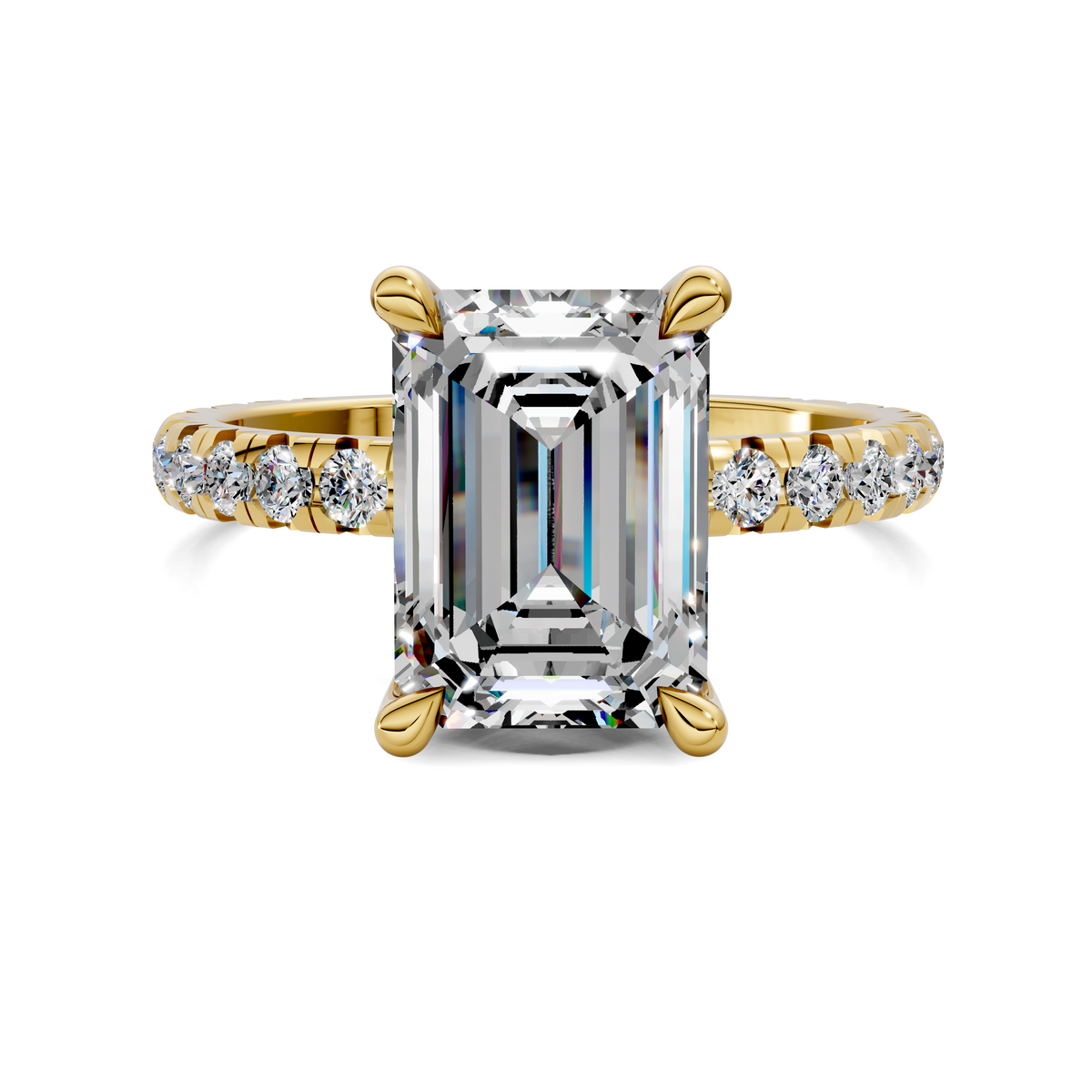 Anna Pavé Prong Solitaire Engagement Ring