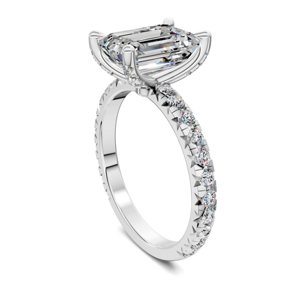 Anna Pavé Prong Solitaire Engagement Ring